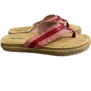 Easy Street Women's Sz 7 WW Thong Sandal Flip Flip Red Woven NEW - Picture 1 of 5