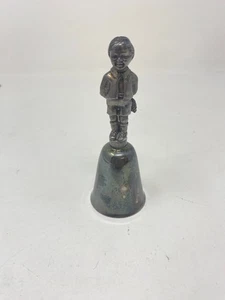 Vintage Reed and Barton Silver Plated Bell Boy Holding Flowers Bouquet 4.5" Tall - Picture 1 of 10