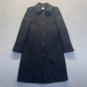 J. Cappotto Crew Classic Lady Day Taglia P2 Nero Italiano Doppio Panno Lana - Foto 1 di 11