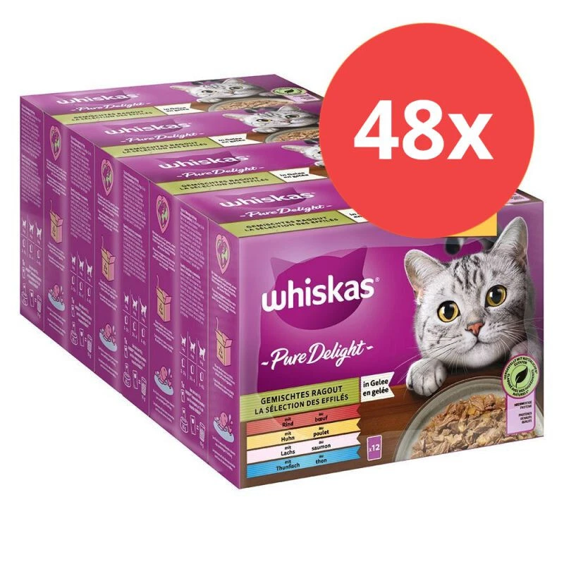 Whiskas 1+ Ragout Geflügel Auswahl in Gelee Katzennassfutter   - 40x85g