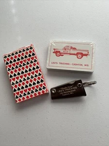 Cashton Wisconsin Advertising Playing Cards Key Tool Leo’s Trucking Hemmersbach - Picture 1 of 4