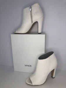 Vince Sierra 3 Python Print Bootie White Shoe - Size 8 - Made In Italy RARE - Picture 1 of 24