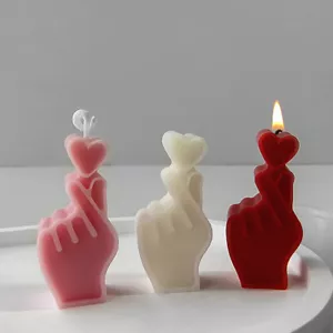 2X 3D Heart sign Candle Molds Pillar Silicone Soap Mold DIY Handmade Craft Mould - Picture 1 of 4