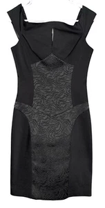 Marciano By Guess Fitted Black Dress Off Shoulder Peep Hole Sz 42 Medium Vtg - Picture 1 of 14