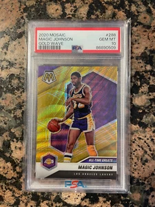 2020 Mosaic #288 Magic Johnson - Lakers - Gold Wave Prizm - Color Match PSA 10 - Picture 1 of 2