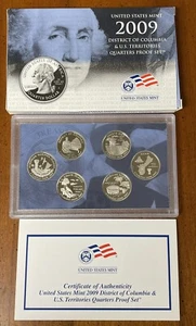 2009-S US Mint District of Columbia & US Territories Quarter Proof Set OGP & COA - Picture 1 of 7