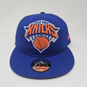New Era 9FIFTY NBA New York Knicks Logo Blue Orange Snapback Hat - OSFM - Picture 1 of 3