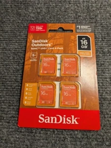 SanDisk Outdoors SDHC Card 16GB 4-Pack Trailcam Trail Cam Wildlife Camera SD - Picture 1 of 2