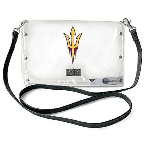 Littlearth Womens NCAA Arizona State Sun Devils Clear Envelope Purse with Black Cover