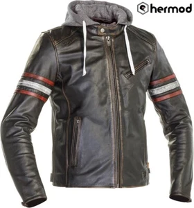 Richa Toulon 2 Hooded Leather Motorcycle Jacket - Red - Picture 1 of 3