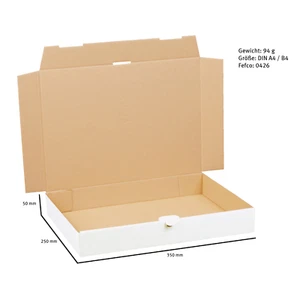 100 Maxibriefkartons 350 x 250 x 50 mm weiß A4+ Maxibrief Deutsche Post - Bild 1 von 7