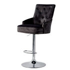 Luxury Velvet Bar Stool Chair Adjustable Swivel Stool Beauty Salon Barbers Seat