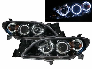 Mazda3/Axela BK MK1 03-09 4D Guide LED Angel-Eye Headlight Black for MAZDA LHD - Picture 1 of 7