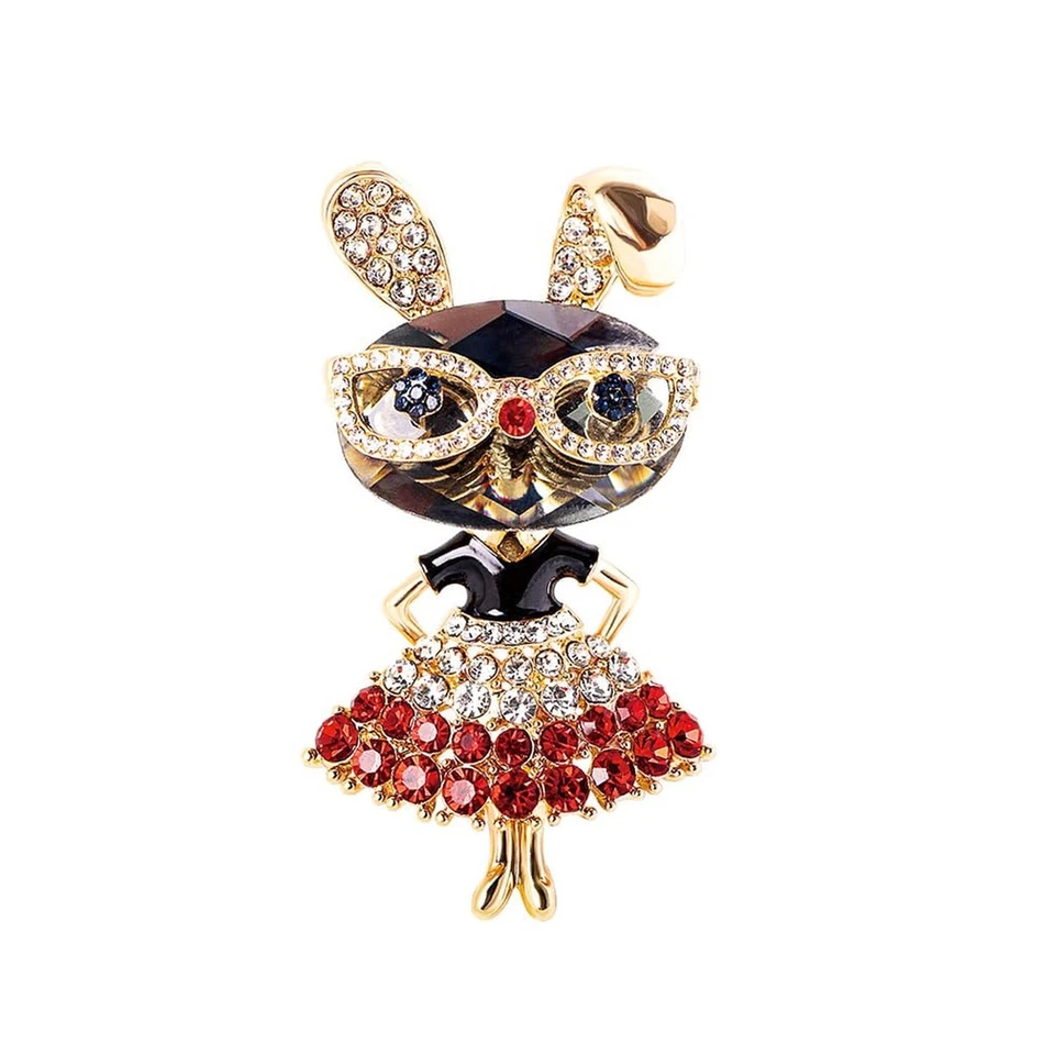 Broche Diamantes de Imitación Dama Conejo para Mujer Moda, Broche Animal Conejito Cristal... Foto 1 de 1