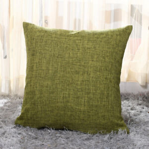 Throw Cushion Cover Cotton Linen Pillow Case Sofa Waist Pillowcase Bed Car Decor