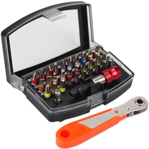 33pcs Mini Screwdriver Bit Set Driver Security Torx Drill Bits w/ Ratchet Handle - Picture 1 of 6