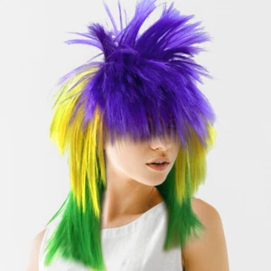 Mardi Gras Unisex Multi-Colored Punk Wig - Picture 1 of 3