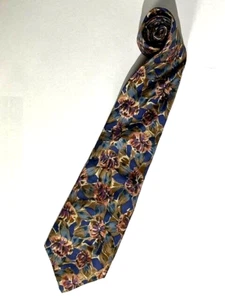 Viaggio 100% Silk Men's Tie Abstract Floral Design  3.5" Wide - Picture 1 of 3