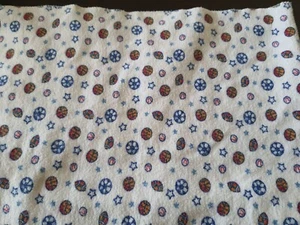 Koala Baby Sports Ball Star Receiving Blanket Flannel Blue White Football Soccer - Picture 1 of 5