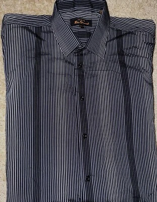 Camisa Para Hombres Original Ben Sherman Manga Larga Rayas Abotonada 16 1/2 34-35 LG Foto 1 de 2
