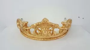 BALDACCHINO IN LEGNO FOGLIA ORO CON CRISTALLI ARREDO CASA CAMERA DA LETTO - Bild 1 von 1