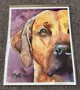 BEAUTIFUL WATER COLOR “DOG” ART PRINT SIGNED 8.5” X 10.5” NIP - Picture 1 of 14