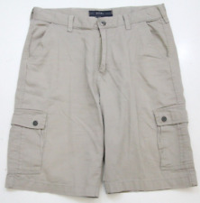 PD&C Cargo Dress Shorts Flat Front Beige Large 34" X 11" Men's Mans Cotton GG31
