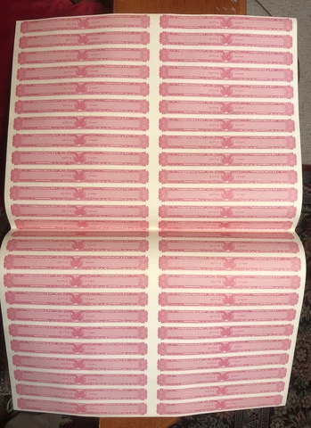 Bureau of ATF Distilled Spirits Bottle Tax Stamp Uncut Proof Sheet Of 50 Cover