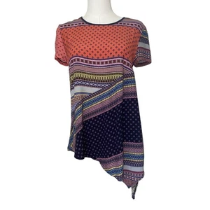 Cap Juluca Aldo Martins Blouse Womens Sz 6 Top Short Sleeve Art To Wear - Picture 1 of 5