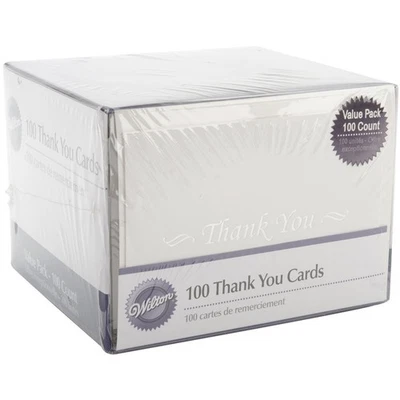 Wilton 100 Count Thank You Cards & Envelopes Simple Yet Elegantly Designed NIB - Image 1 of 4