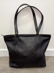 Vintage Coach 80er Leder Schulter Shopper Beuteltasche Tasche Handtasche schwarz 014-8404 - Bild 1 von 22