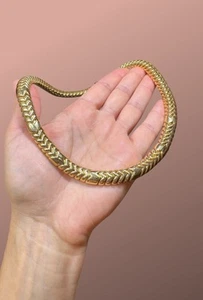 Timeless Bvlgari 18K Yellow Gold Spiga Chevron Necklace - Picture 1 of 7