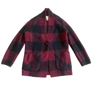 Wilfred Free Buffalo Plaid Button-Down Sweater Jacket Wool Blend Size XXS Womens - Picture 1 of 11