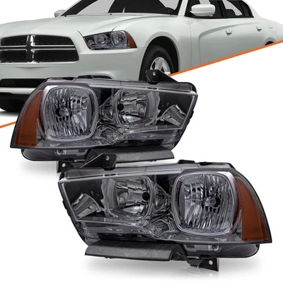 Faros halógenos para Dodge Charger 2011 2012 2013 2014 R/T SE SRT8 ámbar humo Foto 1 de 4