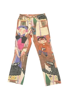 Vintage Chico's Design Jeans / Hose - Größe 2 RAR AOP Art Boho 90er Print - Bild 1 von 16