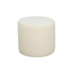 19” Wentworth Ottoman Round Elegant Boucle Fabric, Stationary Ottomans, Backl... - Picture 1 of 6