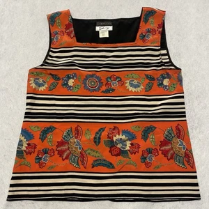 Vtg Capriccio 100% Silk Floral Blouse Sz Med Colorful Artsy Lightweight - Picture 1 of 6