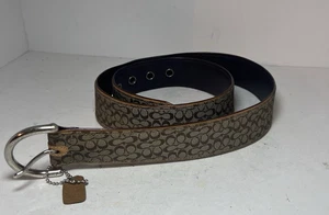 Cinturón de cuero genuino vintage COACH tejido jacquard brads lisos mediano 3977 Y2K - Imagen 1 de 6