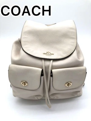 Import duty included  Coach White Leather Women's Backpack with Flap & Pocket - Image 1 of 4