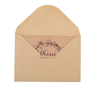  50 Pcs Kraft Cards Recycled Brown Thank You Paper Cardstock Envelops - Picture 1 of 6
