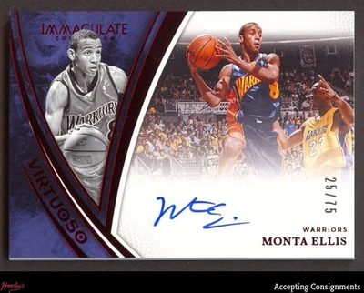 2024-25 Colección Inmaculada Virtuoso Rojo #1 Monta Ellis AUTO GUERREROS 25/75 Foto 1 de 2