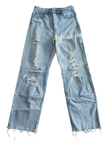 Wild Fable Women's Heavy Distressed High-Rise Straight-Leg Denim Jeans Size 00 - Picture 1 of 13