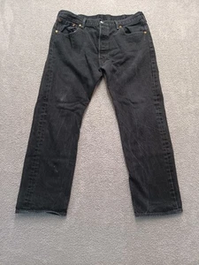 Levi’s 501 Original Fit Black Jeans Men’s W38 L30 Button Fly Straight Leg PC9 00 - Picture 1 of 10
