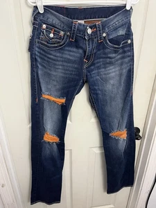 True Religion World Tour Section Straight Seat Jeans Herren Größe 28x32 blau - Bild 1 von 8