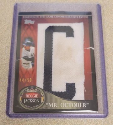 REGGIE JACKSON 2009 TOPPS BASEBALL MR OCTOBER COMMEMORATIVE PATCH 44/50 JERSEY # - Image 1 of 3