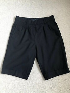 Isabel Marant Black Tapered Bermudas Dress Shorts Wool Cotton Blend Size 0 UK8