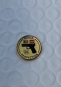 GLOCK Collectors Pin - “Glock Perfection” W/ USA & Austrian Flags Very Rare - Picture 1 of 6