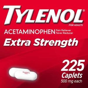 Tylenol for Adults Extra Strength Acetaminophen 500 mg Caplets, 225 Count - Picture 1 of 11