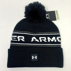 Under Armour Halftime Pom Beanie Winter Hat Men’s Black - Picture 1 of 8