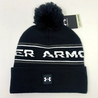 Under Armour Halftime Pom Beanie Winter Hat Men’s Black  - Image 1 of 4